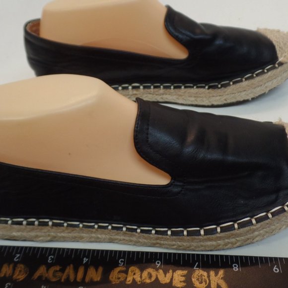 CHASE & CHLOE Sierra Black Espadrilles Slip On Loafers Sz 8.5. Pre Ownd - Picture 10 of 12